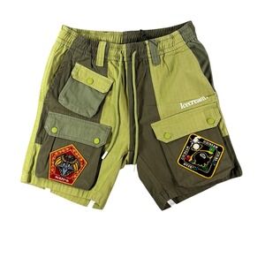 Icecream BBC Men Two Tone Cargo Short Fern Green Multi Patch 441-2107 Size S NWT
